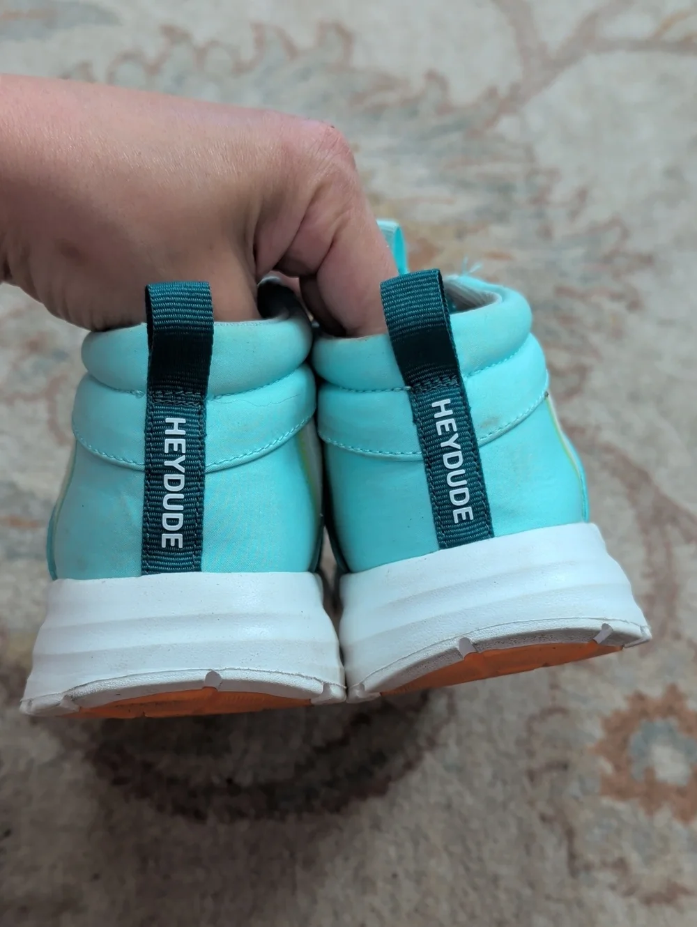 Hey Dude Sirocco Mid Sport Aqua Mint Casual Sneakers with Neon Accents